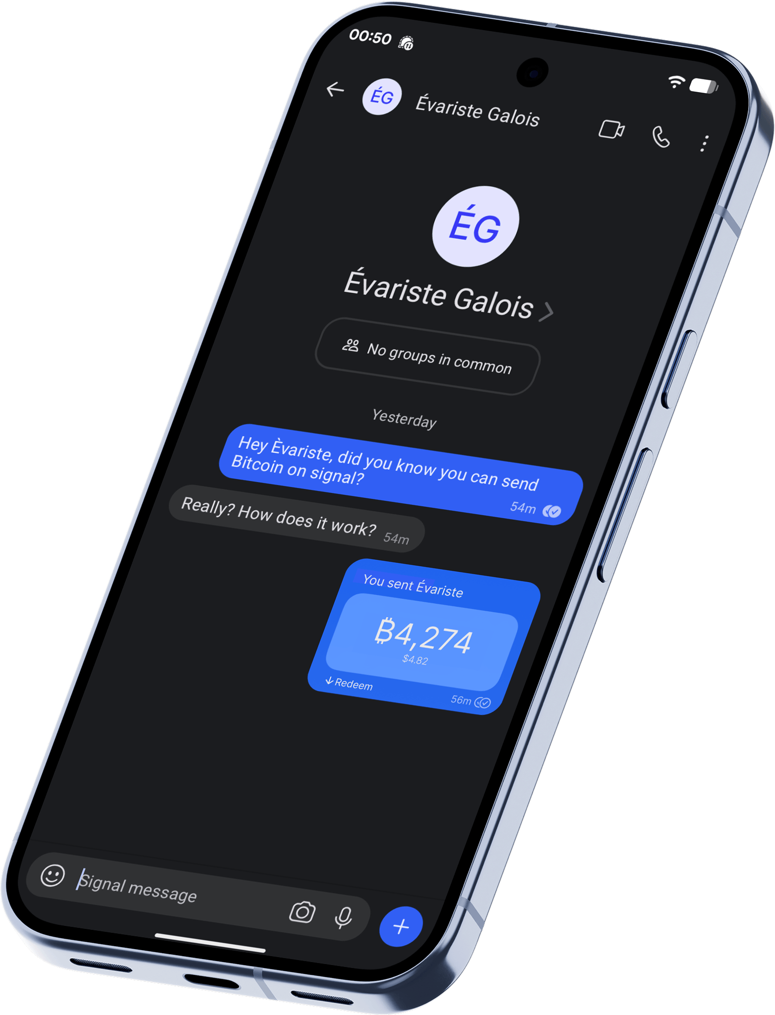 Signal app interface